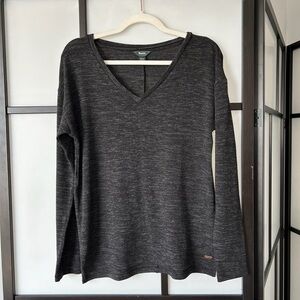 [XS] Roots Dark Grey Thin Lightweight Long Sleeve V-Neck Sweater Women’s